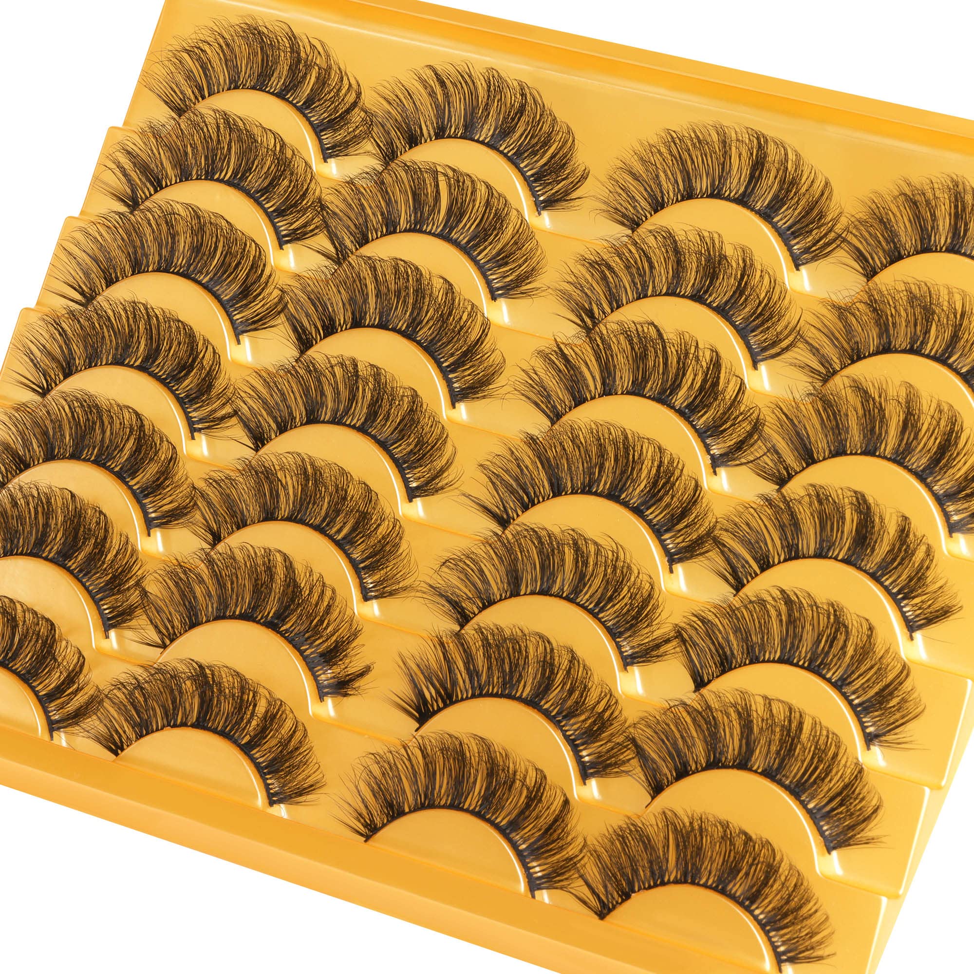 14 Pairs Wispy Mink Lashes False Eye Lashes Natural Look 5D Volume 16mm Fake Eyelashes Pack by TNFVLONEINS