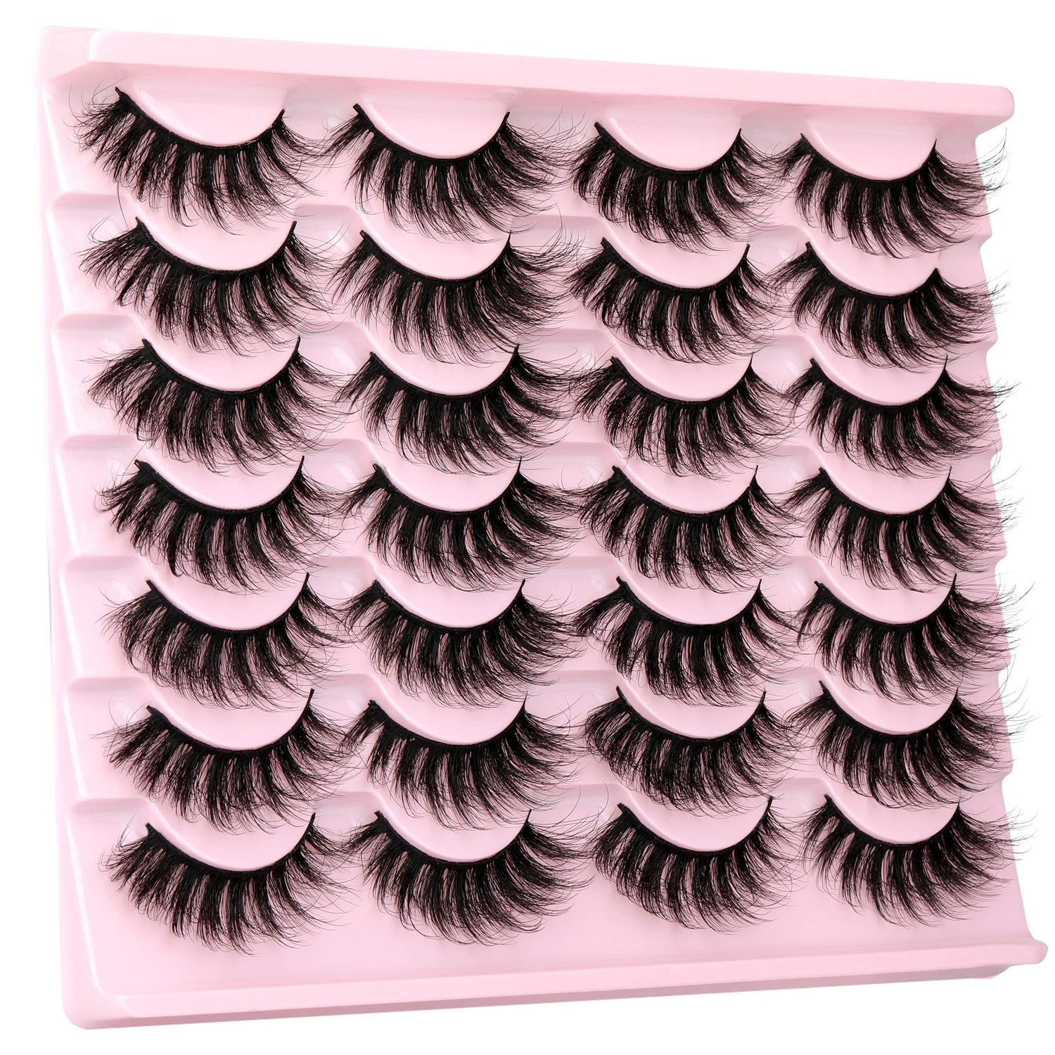 14 Pairs Wispy Mink Lashes False Eye Lashes Natural Look 5D Volume 16mm Fake Eyelashes Pack by TNFVLONEINS