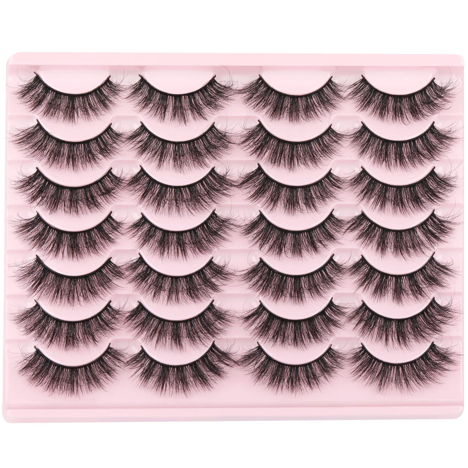 14 Pairs Wispy Mink Lashes False Eye Lashes Natural Look 5D Volume 16mm Fake Eyelashes Pack by TNFVLONEINS