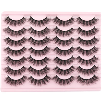 14 Pairs Wispy Mink Lashes False Eye Lashes Natural Look 5D Volume 16mm Fake Eyelashes Pack by TNFVLONEINS
