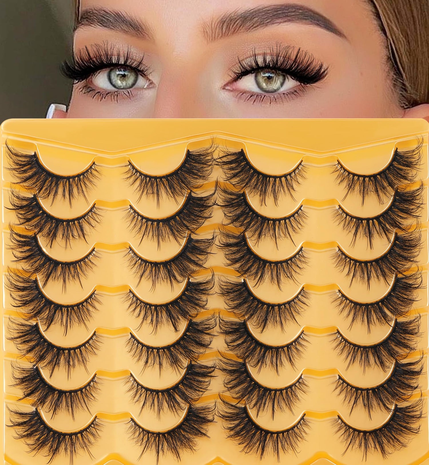 14 Pairs Wispy Mink Lashes False Eye Lashes Natural Look 5D Volume 16mm Fake Eyelashes Pack by TNFVLONEINS