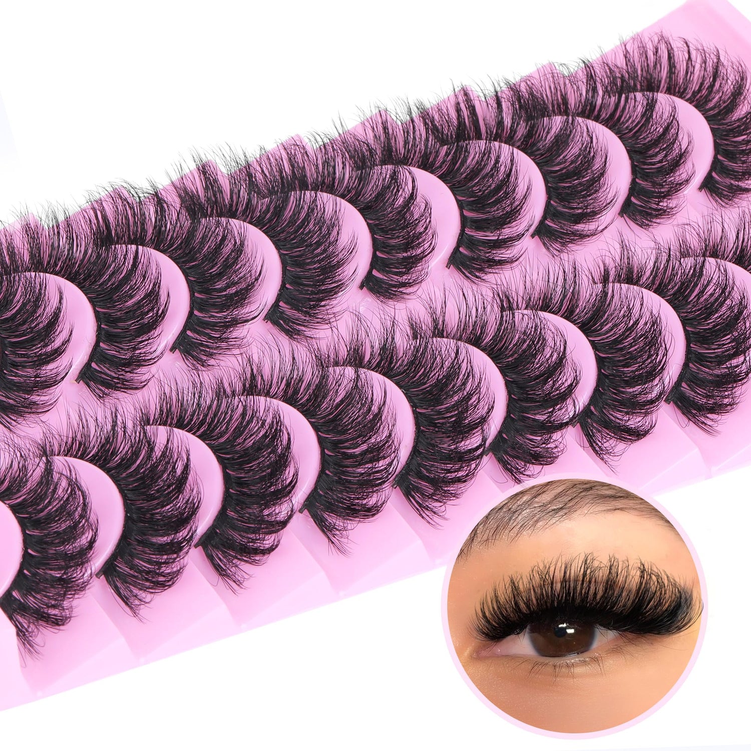 14 Pairs Wispy Mink Lashes False Eye Lashes Natural Look 5D Volume 16mm Fake Eyelashes Pack by TNFVLONEINS