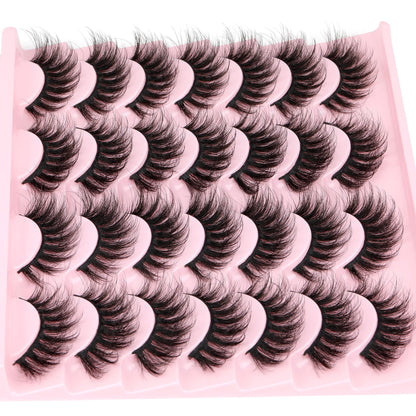 14 Pairs Wispy Mink Lashes False Eye Lashes Natural Look 5D Volume 16mm Fake Eyelashes Pack by TNFVLONEINS