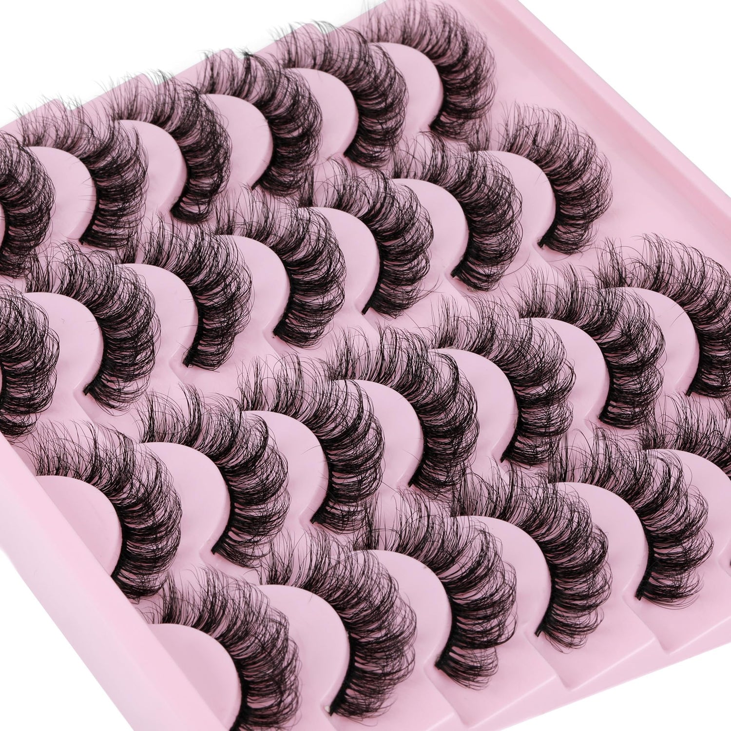 14 Pairs Wispy Mink Lashes False Eye Lashes Natural Look 5D Volume 16mm Fake Eyelashes Pack by TNFVLONEINS