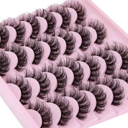 14 Pairs Wispy Mink Lashes False Eye Lashes Natural Look 5D Volume 16mm Fake Eyelashes Pack by TNFVLONEINS