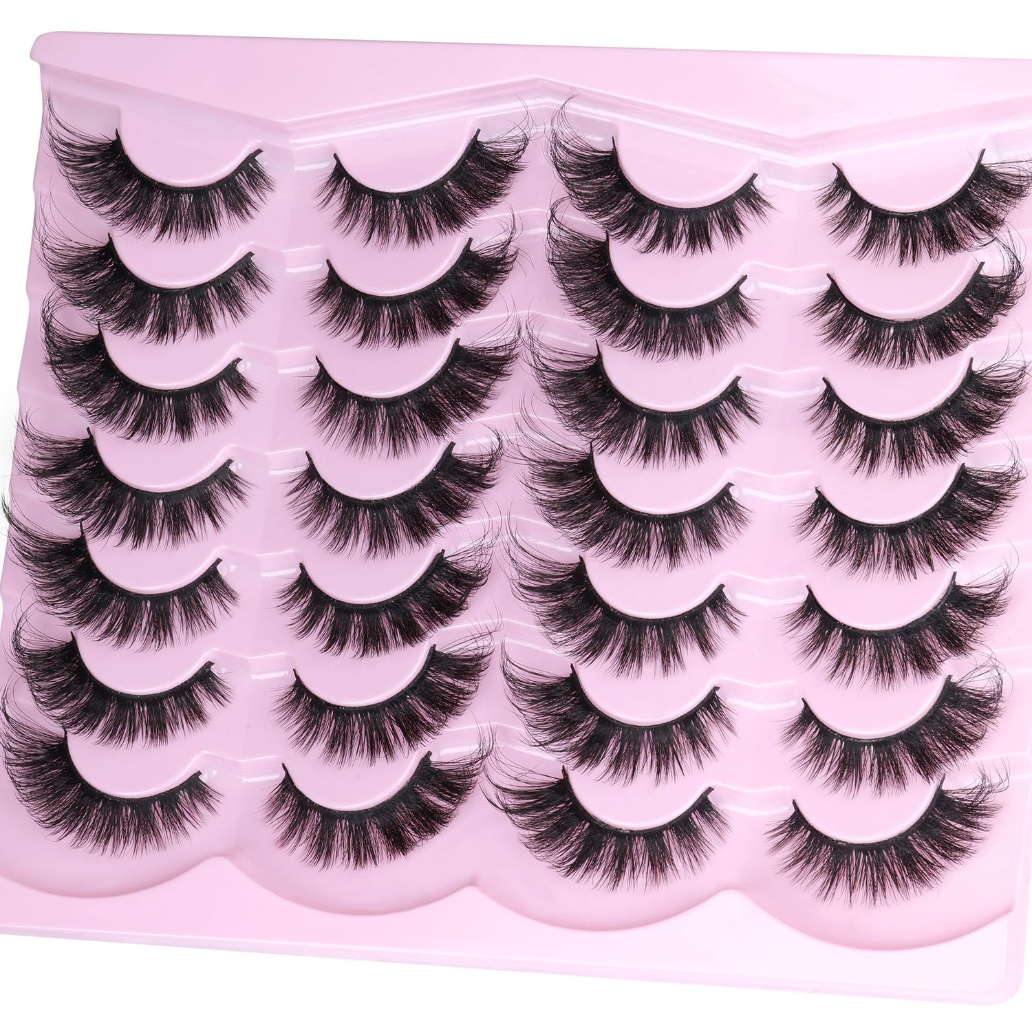 14 Pairs Wispy Mink Lashes False Eye Lashes Natural Look 5D Volume 16mm Fake Eyelashes Pack by TNFVLONEINS