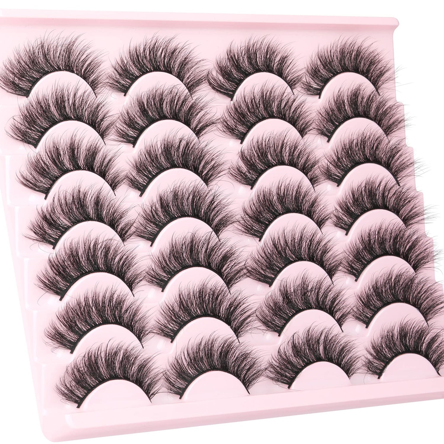 14 Pairs Wispy Mink Lashes False Eye Lashes Natural Look 5D Volume 16mm Fake Eyelashes Pack by TNFVLONEINS