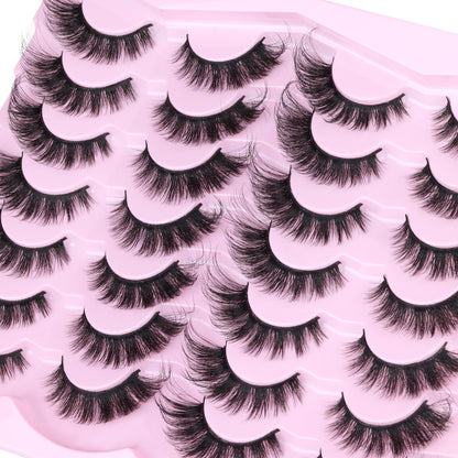 14 Pairs Wispy Mink Lashes False Eye Lashes Natural Look 5D Volume 16mm Fake Eyelashes Pack by TNFVLONEINS