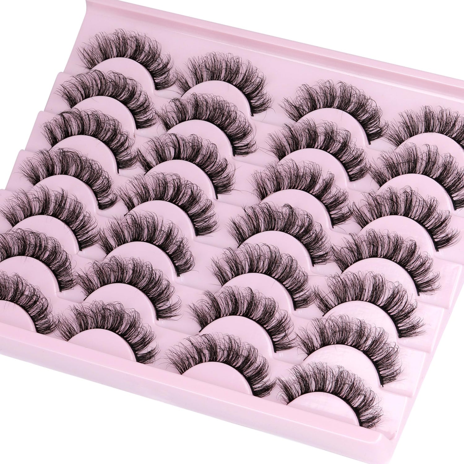 14 Pairs Wispy Mink Lashes False Eye Lashes Natural Look 5D Volume 16mm Fake Eyelashes Pack by TNFVLONEINS
