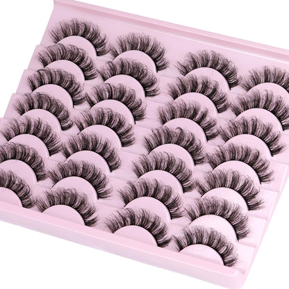 14 Pairs Wispy Mink Lashes False Eye Lashes Natural Look 5D Volume 16mm Fake Eyelashes Pack by TNFVLONEINS