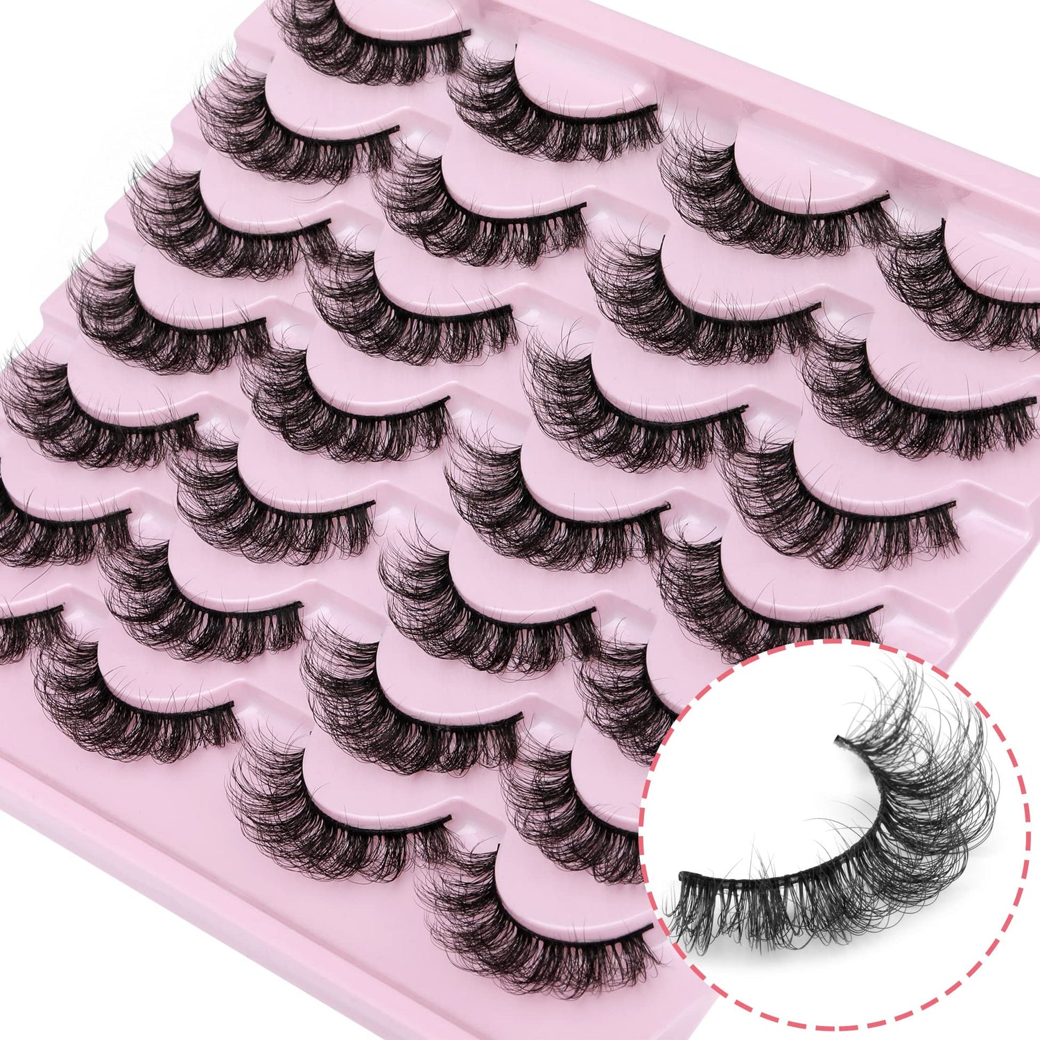 14 Pairs Wispy Mink Lashes False Eye Lashes Natural Look 5D Volume 16mm Fake Eyelashes Pack by TNFVLONEINS
