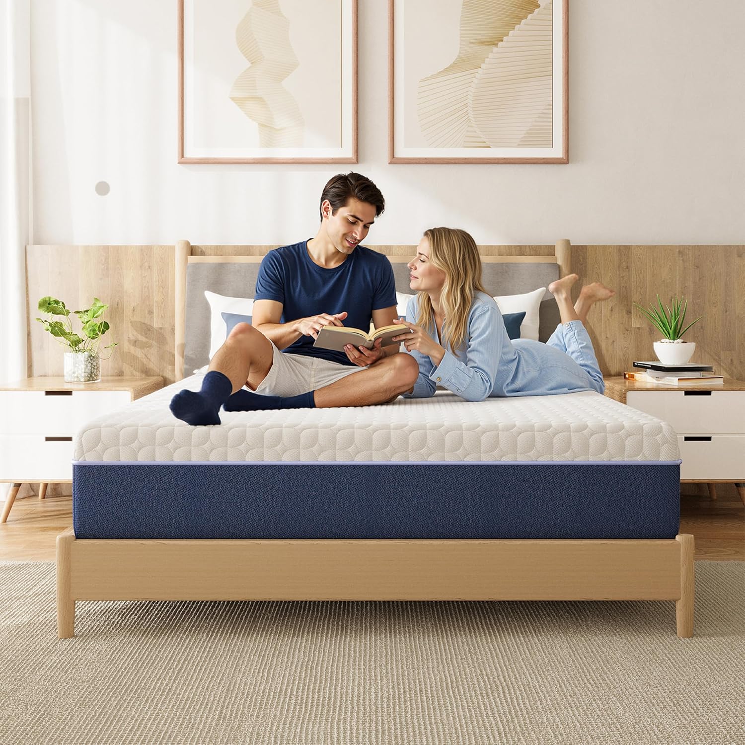 12 Inch Queen Size Mattress, Firm Gel Memory Foam Queen Mattress in a Box, Firm Back Support for Pressure Relief &amp; Spinal Alignment, CertiPUR-US Certified, Fiberglass-Free