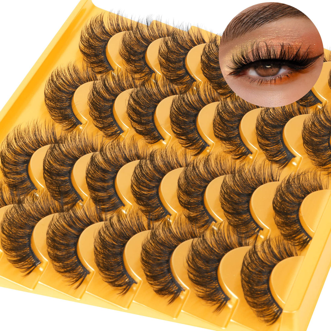 14 Pairs Wispy Mink Lashes False Eye Lashes Natural Look 5D Volume 16mm Fake Eyelashes Pack by TNFVLONEINS