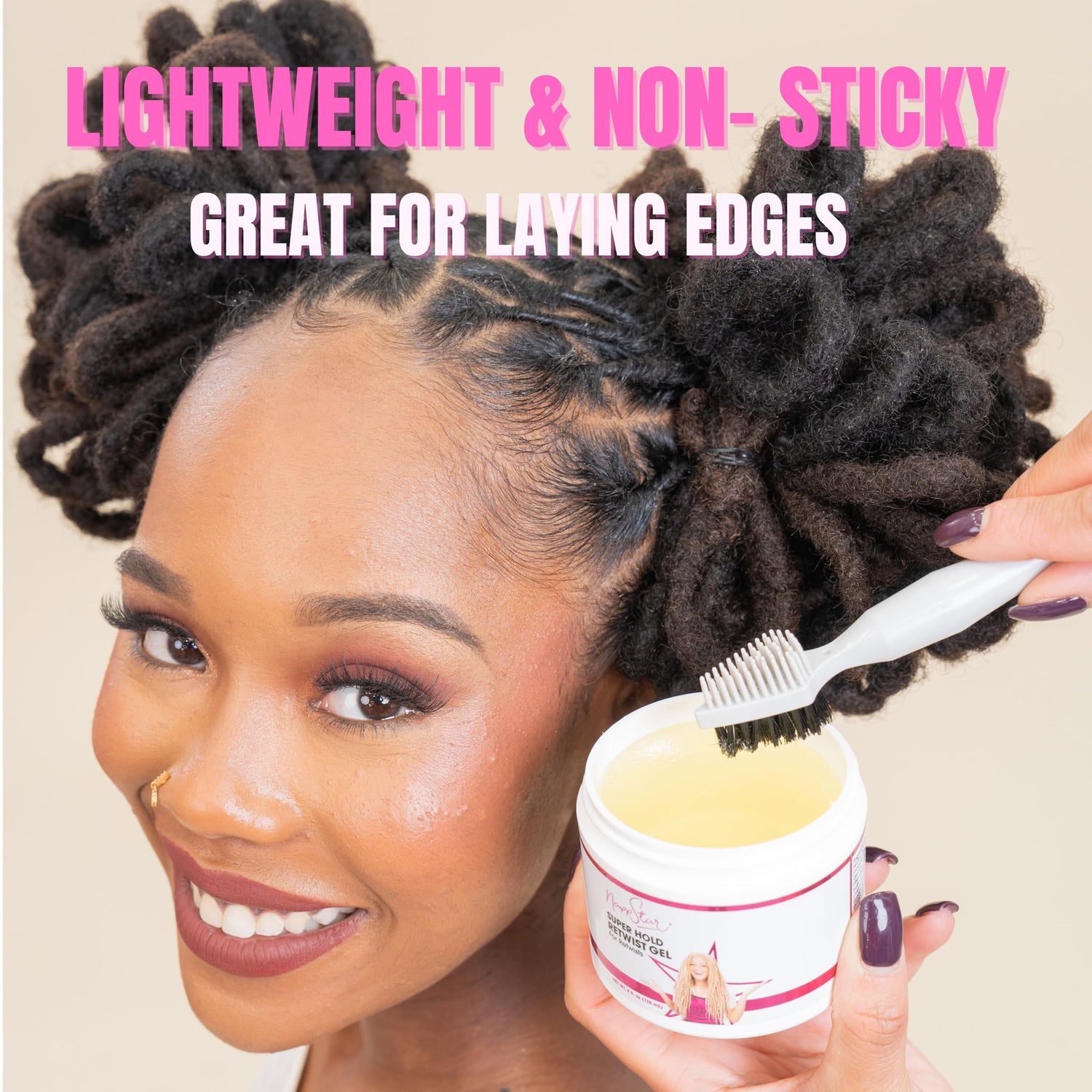 NappStar Super Hold Retwist Gel, Strong Hold for Locs and Edges, Non-Flaking, 4 Fl Oz