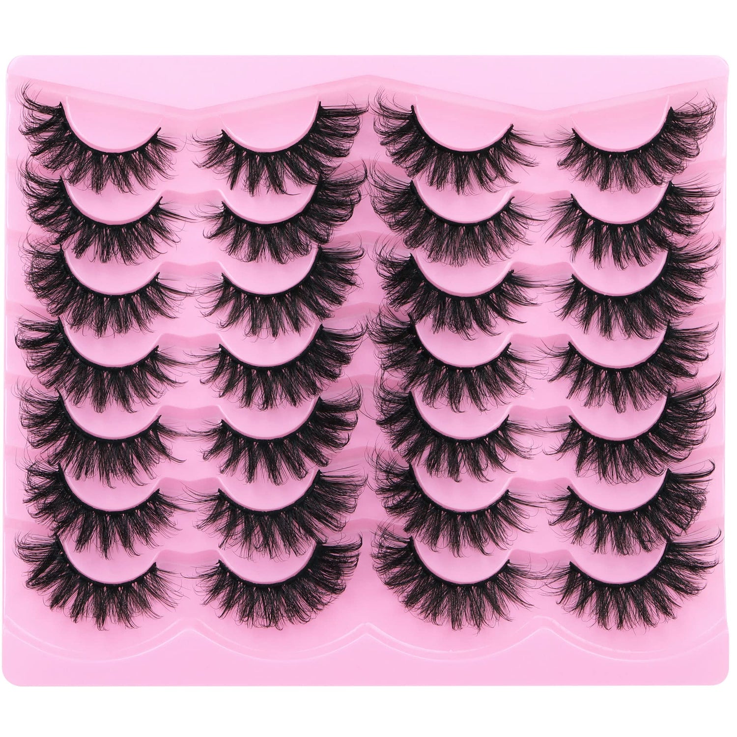 14 Pairs Wispy Mink Lashes False Eye Lashes Natural Look 5D Volume 16mm Fake Eyelashes Pack by TNFVLONEINS