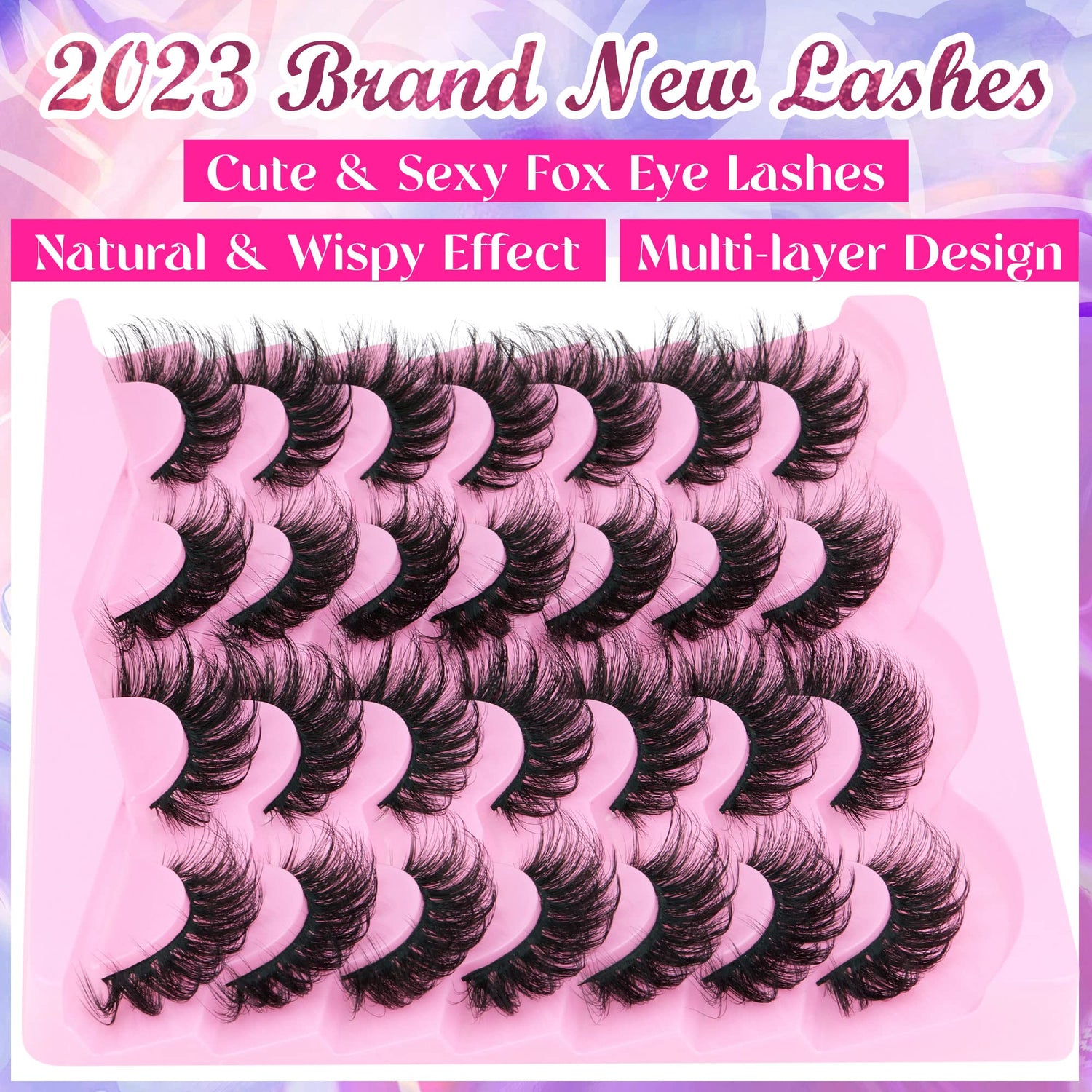 14 Pairs Wispy Mink Lashes False Eye Lashes Natural Look 5D Volume 16mm Fake Eyelashes Pack by TNFVLONEINS