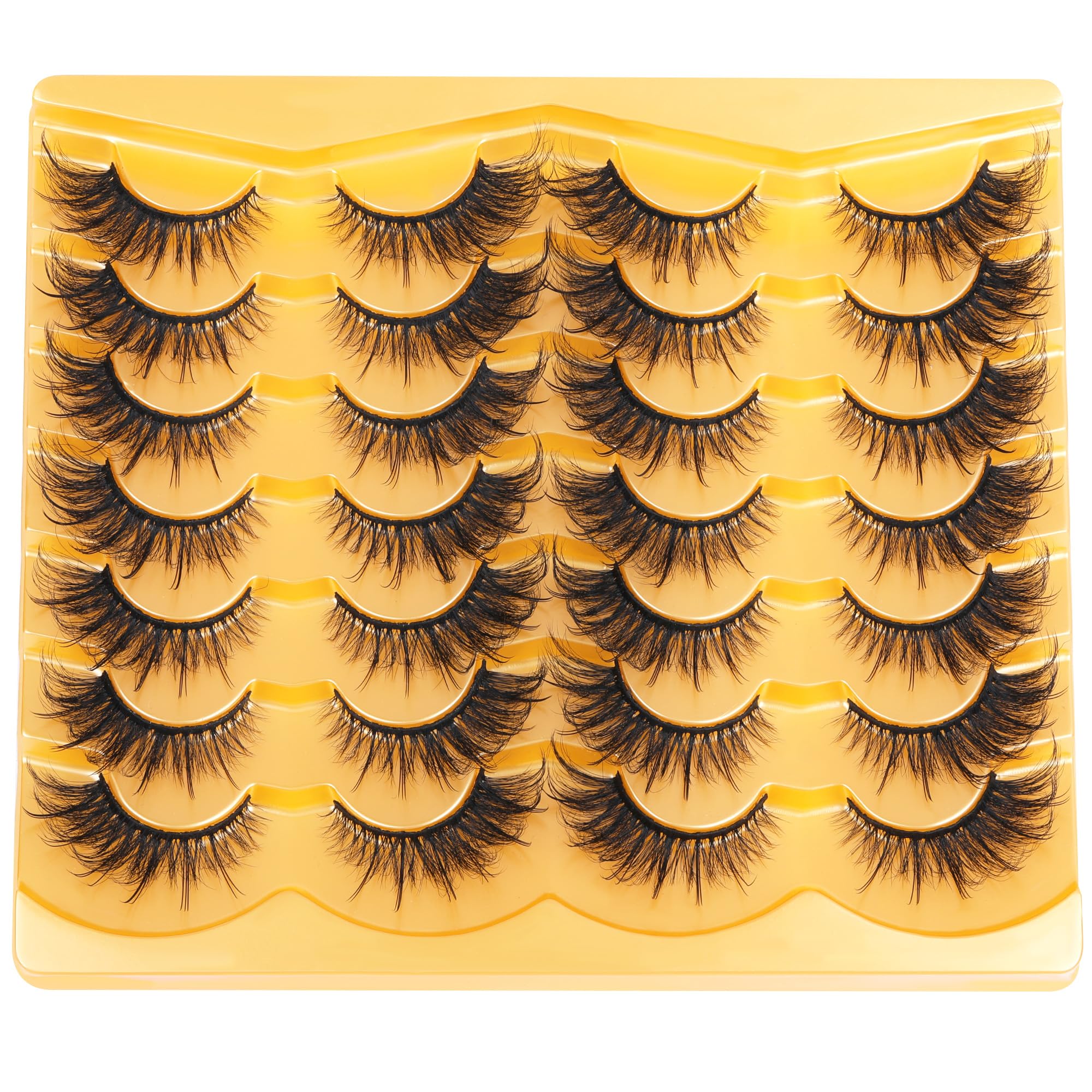 14 Pairs Wispy Mink Lashes False Eye Lashes Natural Look 5D Volume 16mm Fake Eyelashes Pack by TNFVLONEINS