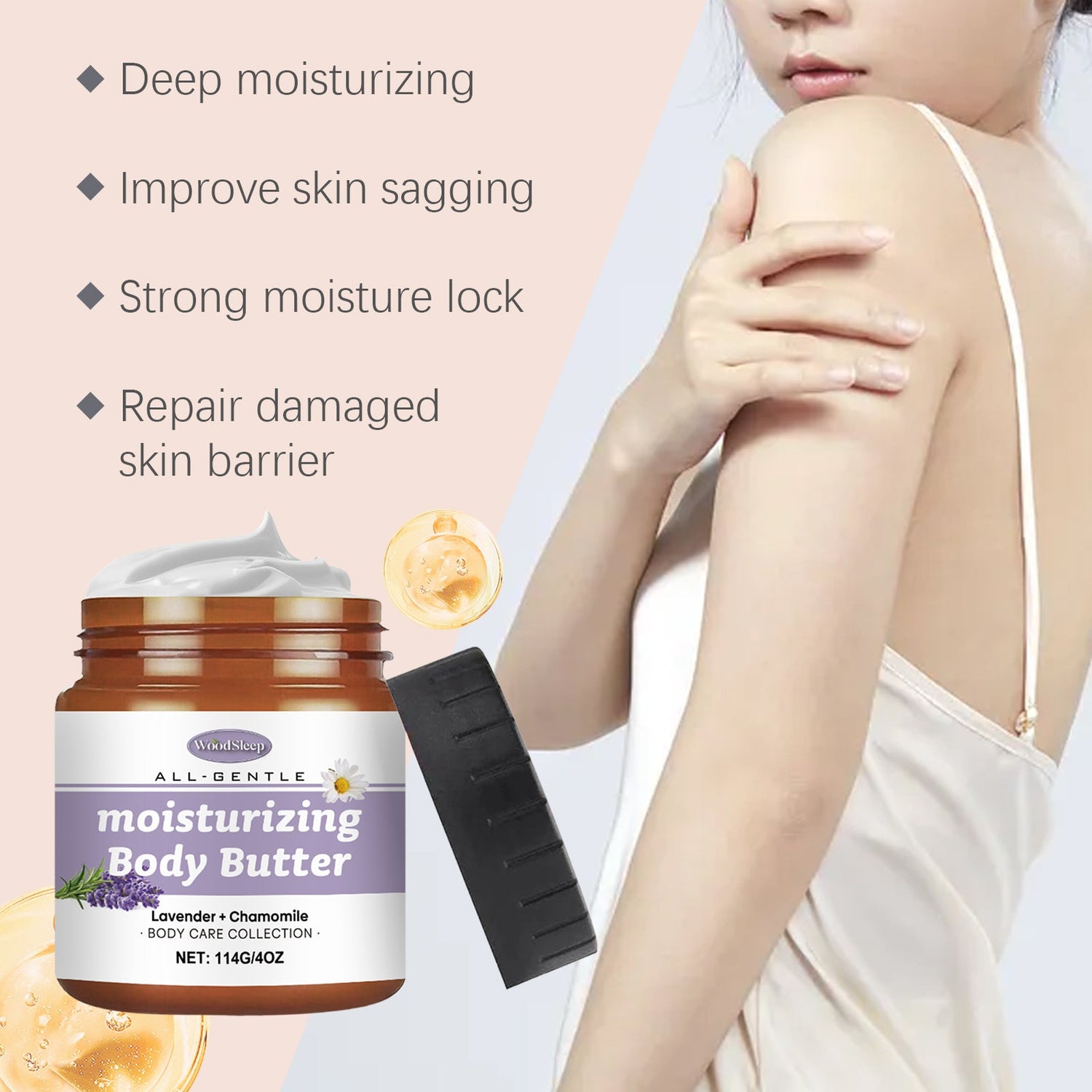 WoodSleep Lavender And Chamomile Body Butter Moisturizer Deeply Hydrates And Moisturizes All Over The Skin
