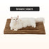 Self-warming pet mat in brown, size S, featuring a plush, textured surface with a cat comfortably resting on it.