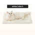 Self-warming pet mat in white, size S, featuring a soft, quilted texture with a cat lounging on it.