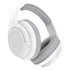 Bluetooth Wireless Over-Ear Headphones in white with gray ear cushions and control buttons on the side.
