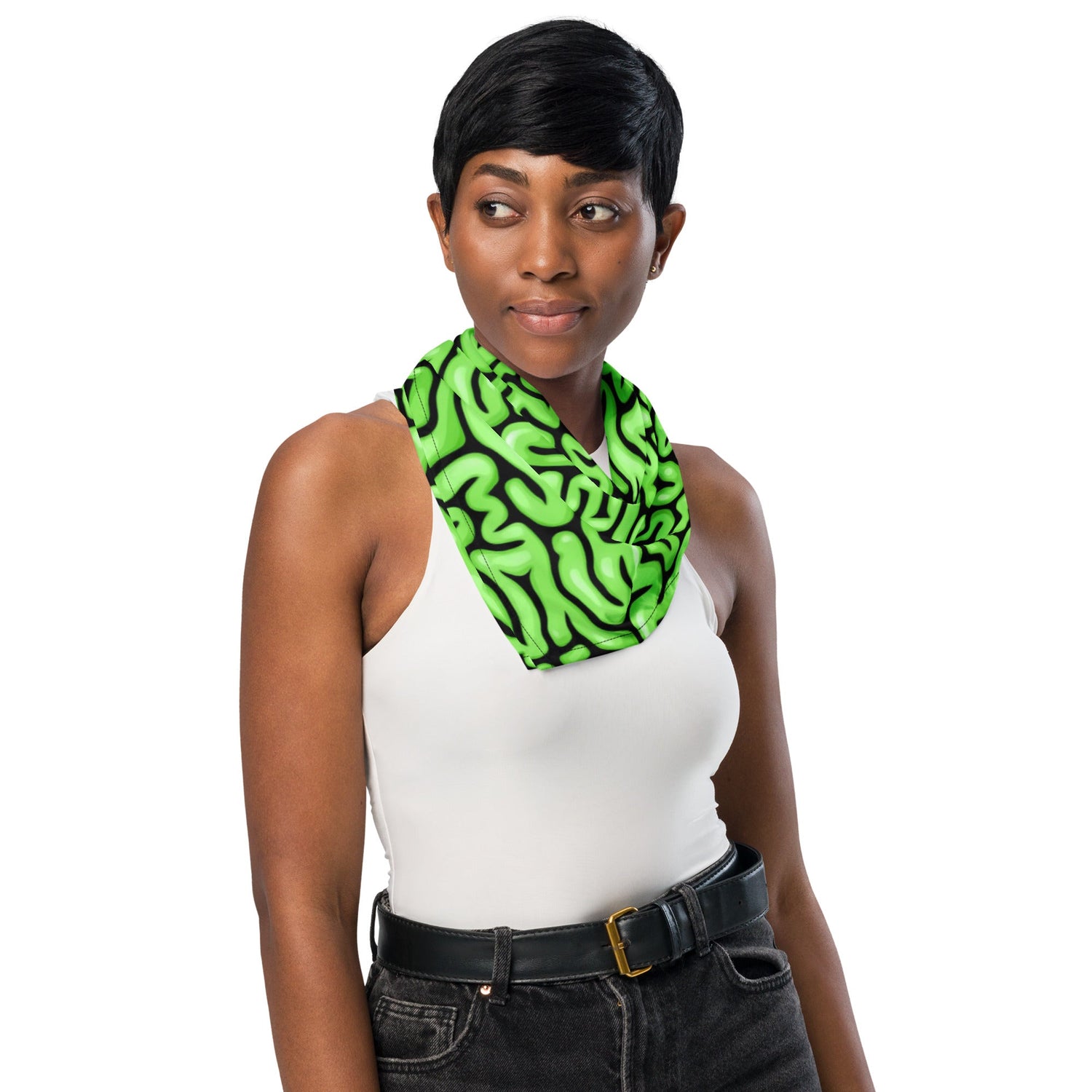 Halloween Green Brains Rave Bandana