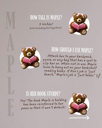 Book Bear Bag Charm