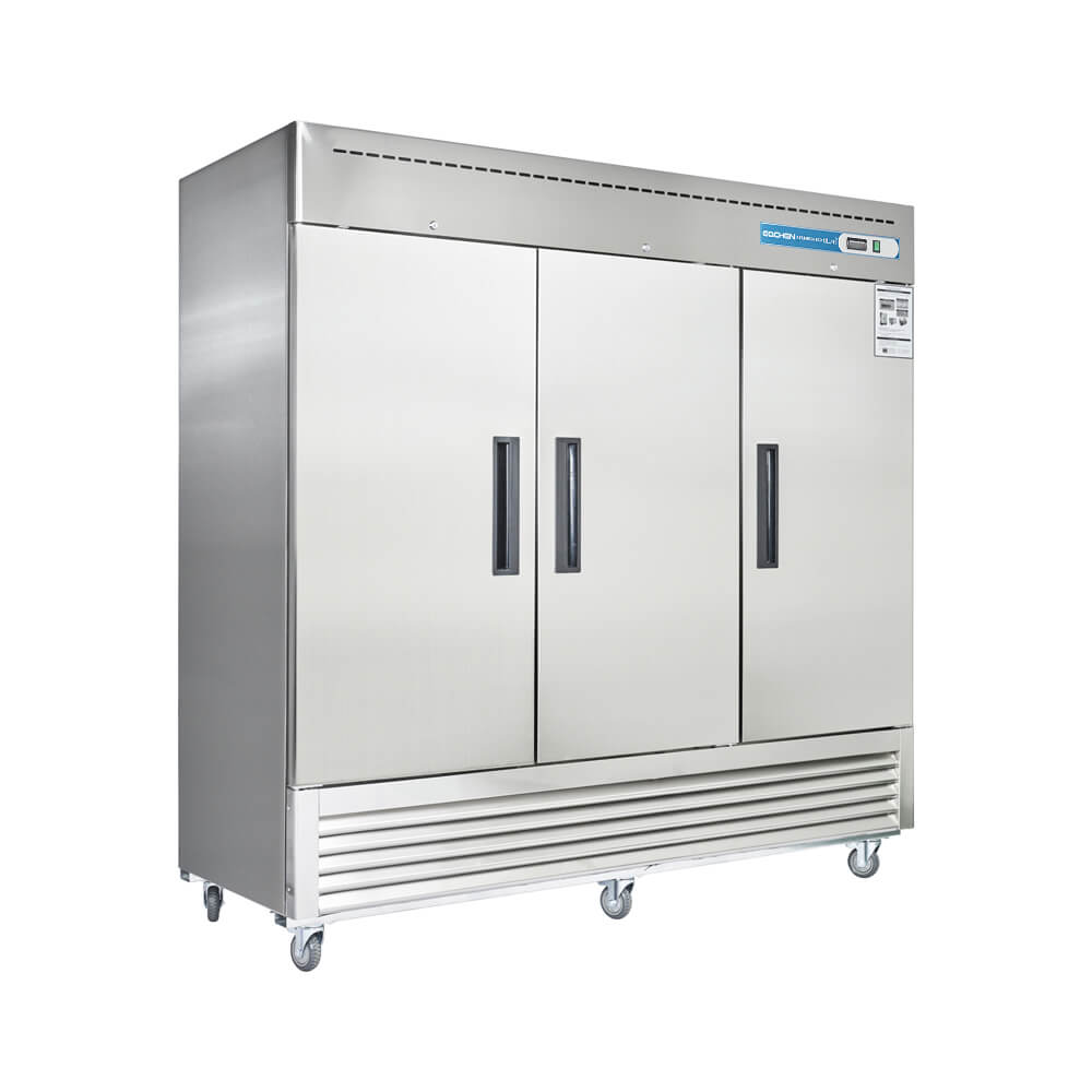 Commercial Reach in Refrigerator, 3 door 72 Cu.ft Stainless Steel Commercial Upright Refrigerator