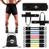 HoopsKing Vertical Jump Trainer with resistance bands, waist and heel straps, and a drawstring bag. Ideal for jump training.