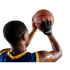Perfect Jump Shot Glove | Basketball shooting glove worn by a player preparing to shoot a basketball.