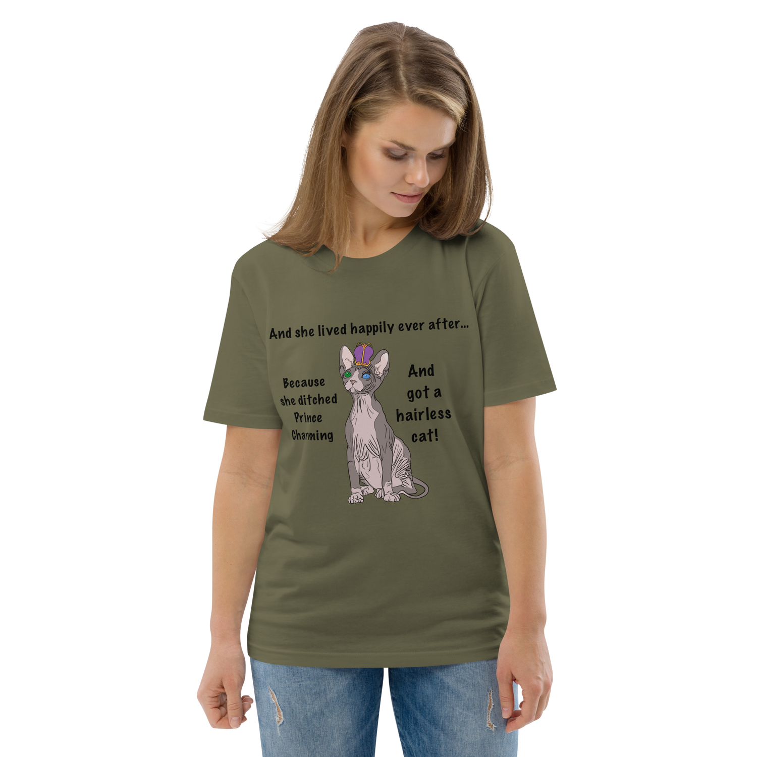 "DITCHED PRINCE CHARMING &amp; GOT A SPHYNX CAT" ECO TEE