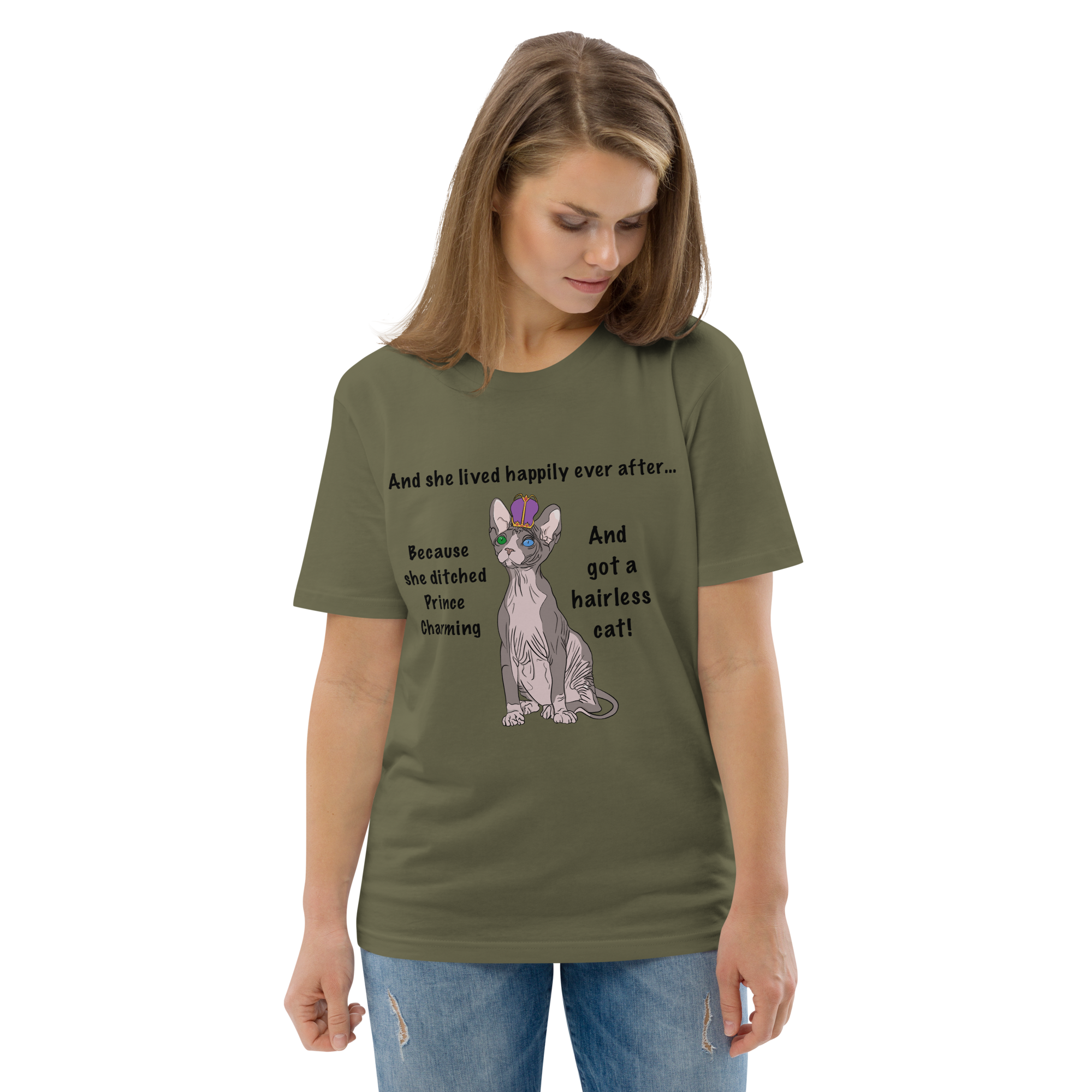 "DITCHED PRINCE CHARMING &amp; GOT A SPHYNX CAT" ECO TEE