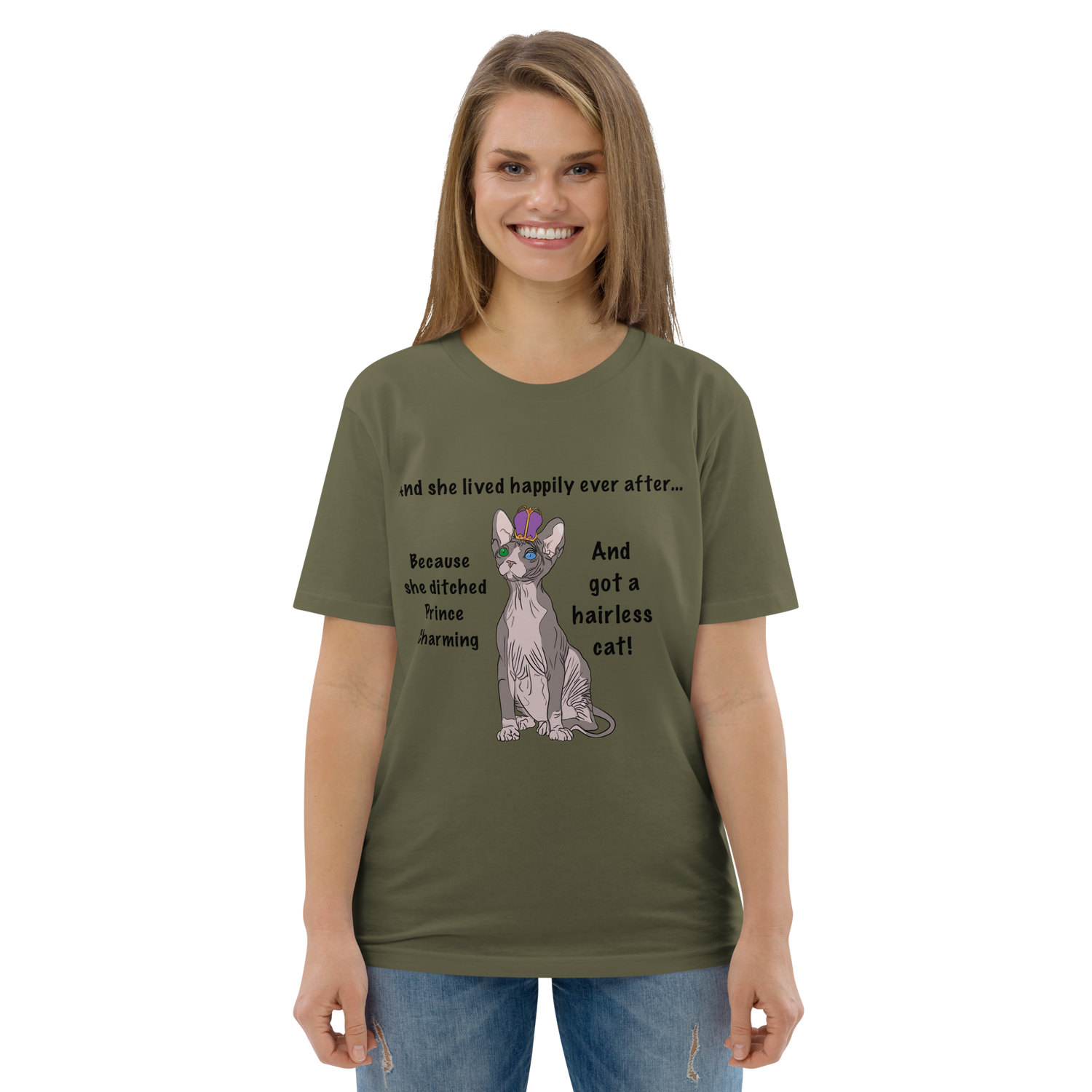 "DITCHED PRINCE CHARMING &amp; GOT A SPHYNX CAT" ECO TEE