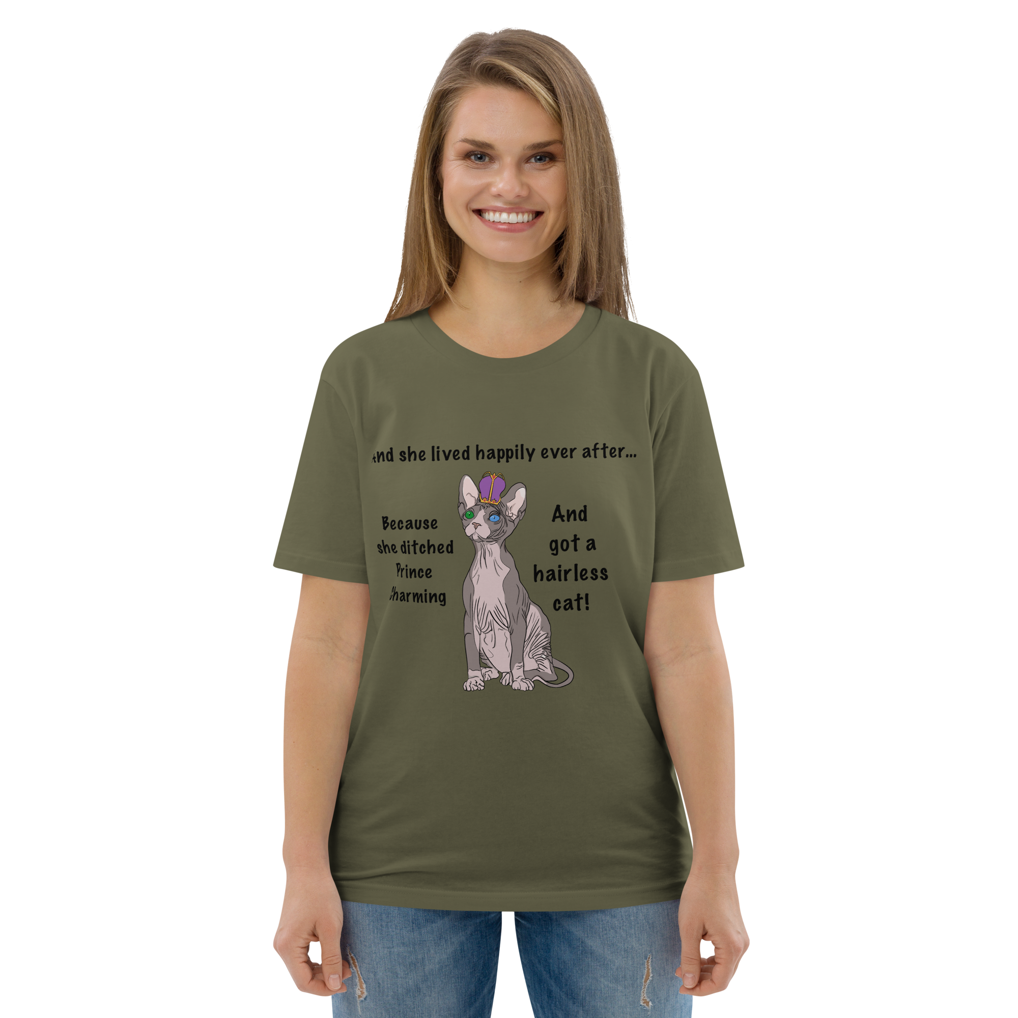 "DITCHED PRINCE CHARMING &amp; GOT A SPHYNX CAT" ECO TEE