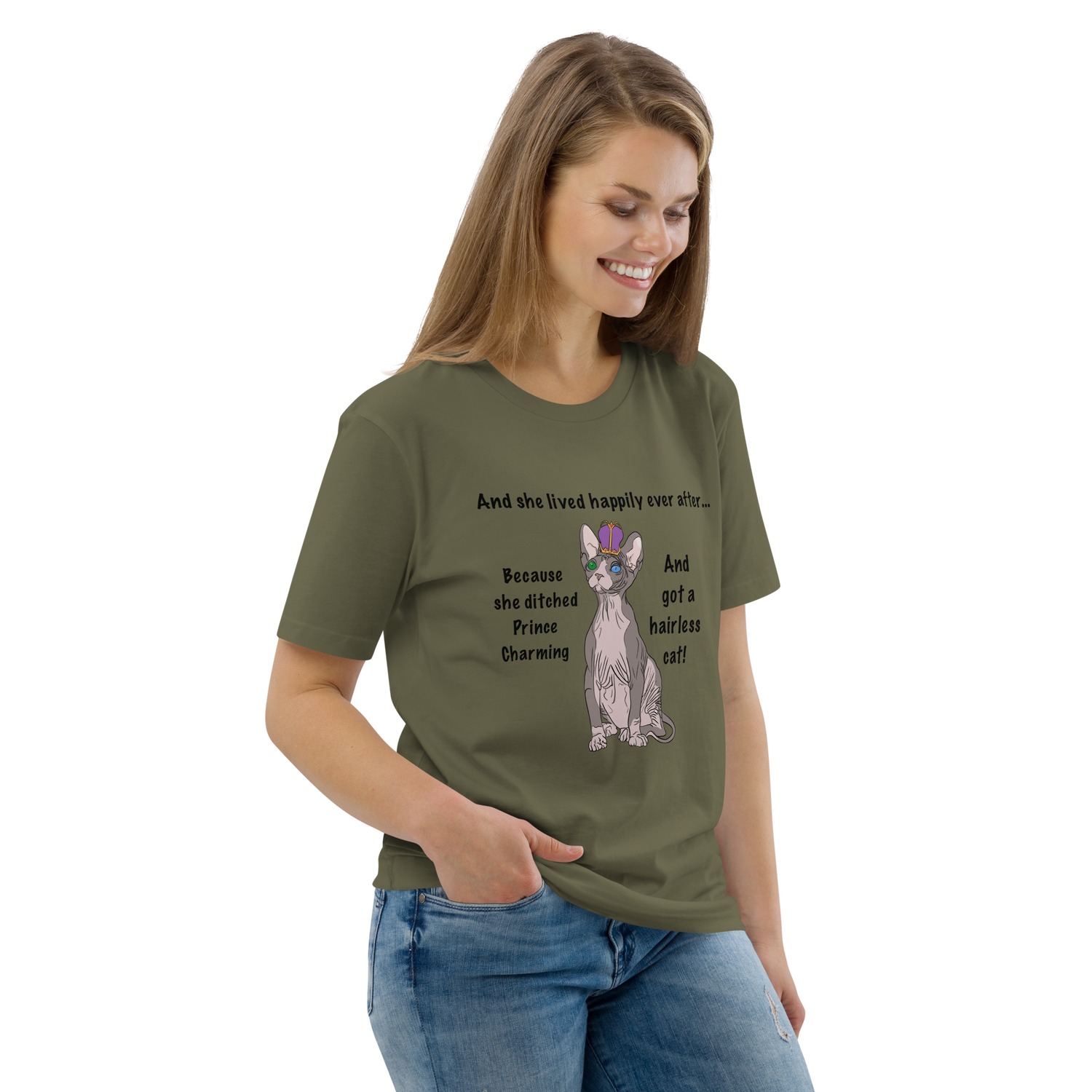 "DITCHED PRINCE CHARMING &amp; GOT A SPHYNX CAT" ECO TEE