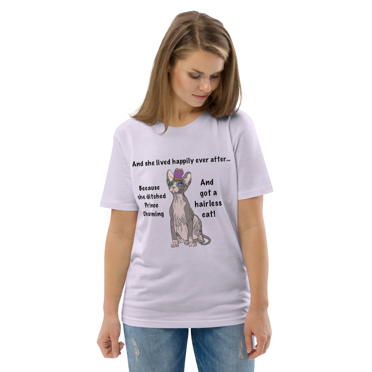 "DITCHED PRINCE CHARMING &amp; GOT A SPHYNX CAT" ECO TEE