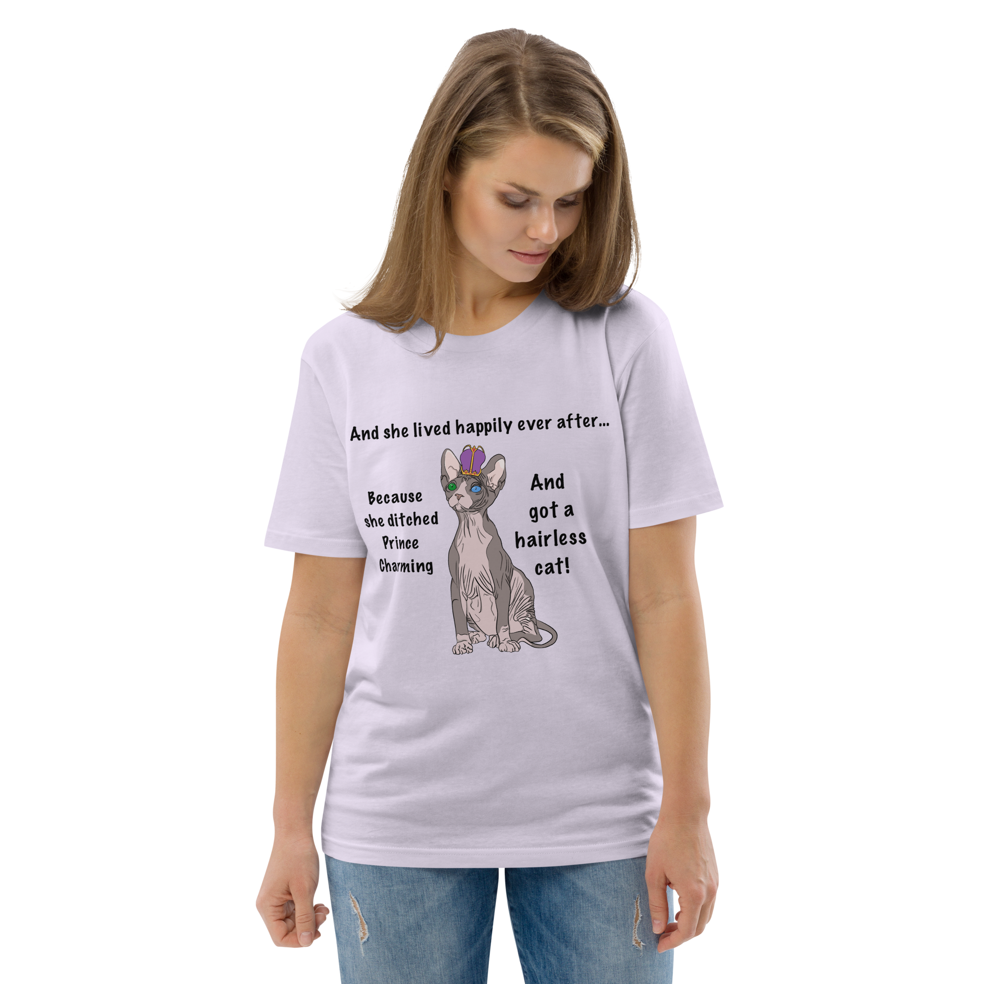 "DITCHED PRINCE CHARMING &amp; GOT A SPHYNX CAT" ECO TEE