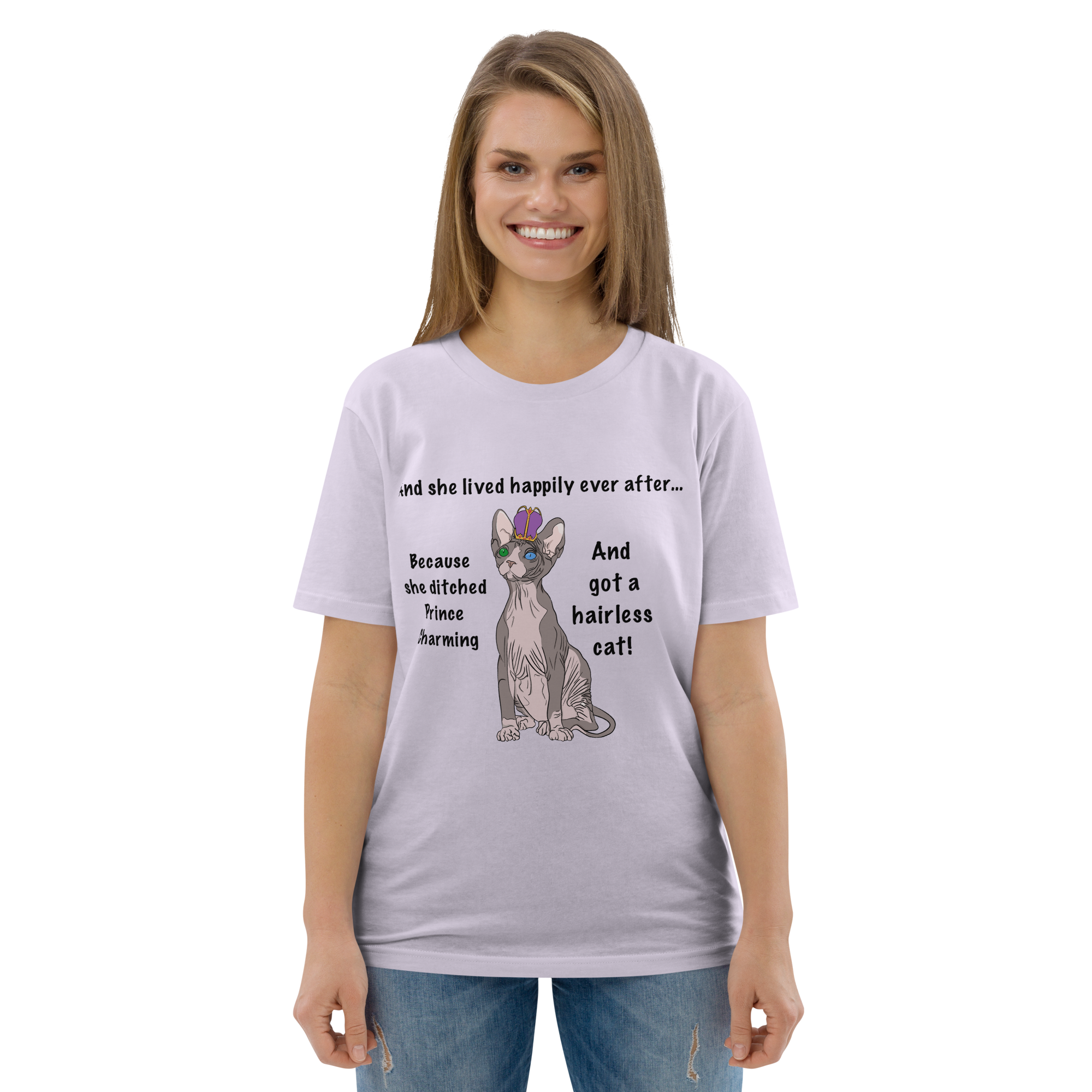 "DITCHED PRINCE CHARMING &amp; GOT A SPHYNX CAT" ECO TEE