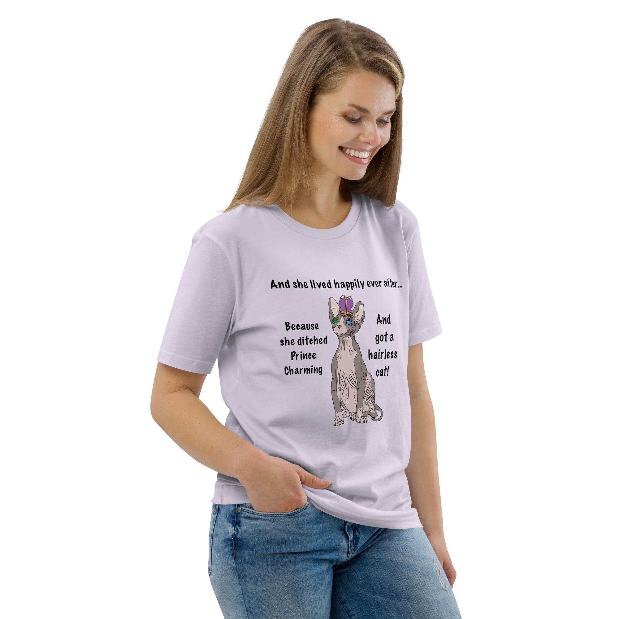 "DITCHED PRINCE CHARMING &amp; GOT A SPHYNX CAT" ECO TEE