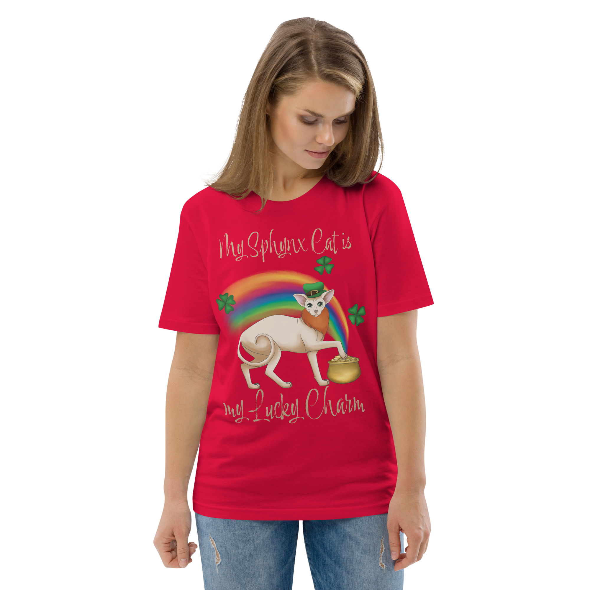"MY SPHYNX CAT IS MY LUCKY CHARM" - UNISEX TEE