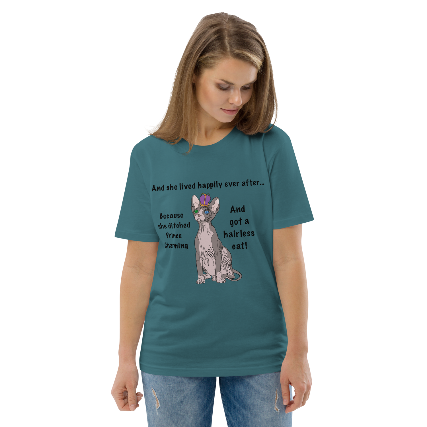 "DITCHED PRINCE CHARMING &amp; GOT A SPHYNX CAT" ECO TEE