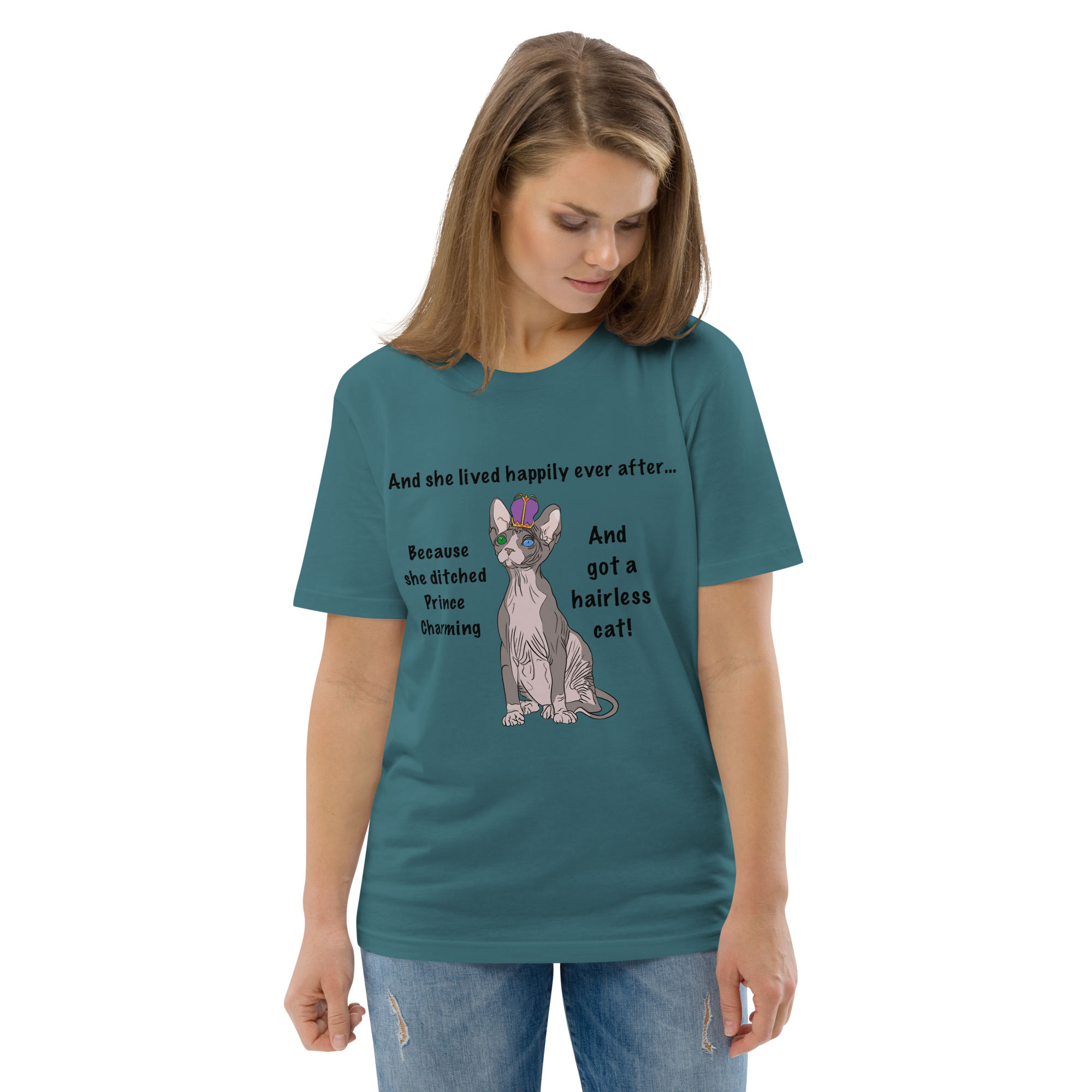"DITCHED PRINCE CHARMING &amp; GOT A SPHYNX CAT" ECO TEE