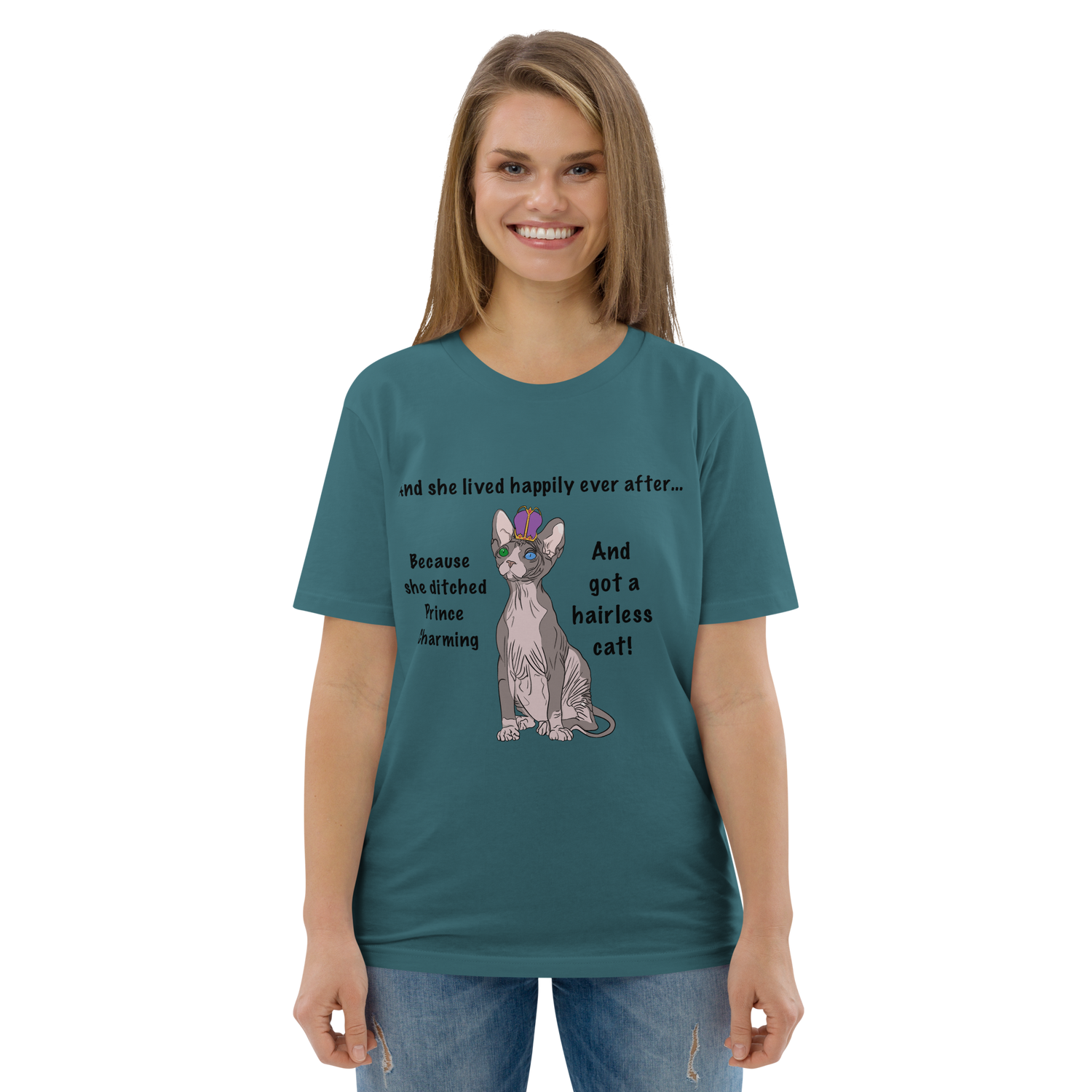 "DITCHED PRINCE CHARMING &amp; GOT A SPHYNX CAT" ECO TEE