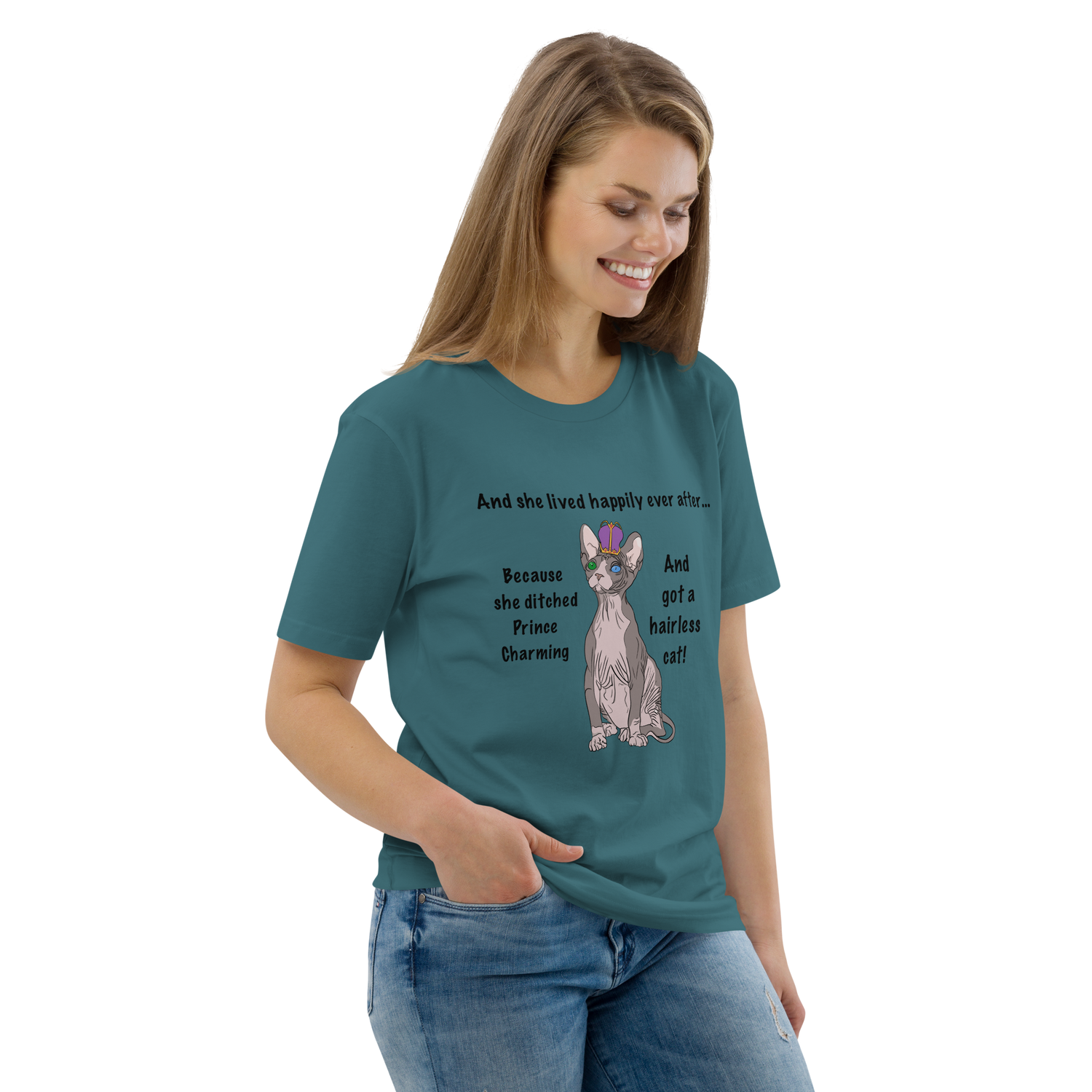 "DITCHED PRINCE CHARMING &amp; GOT A SPHYNX CAT" ECO TEE