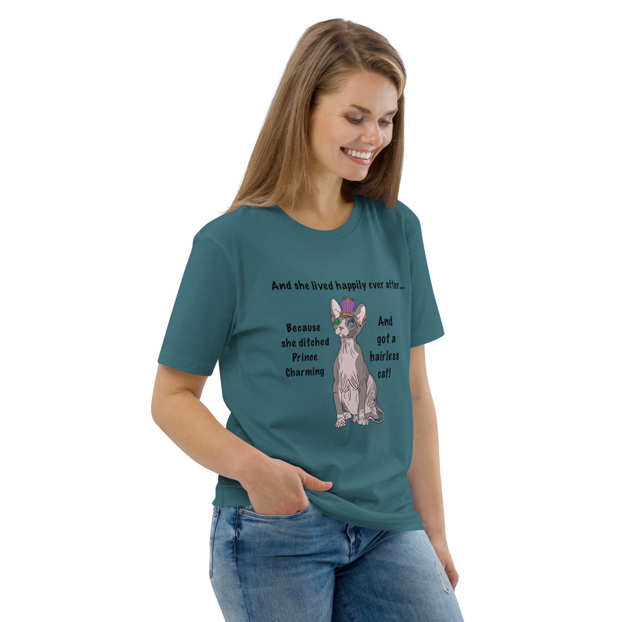 "DITCHED PRINCE CHARMING &amp; GOT A SPHYNX CAT" ECO TEE