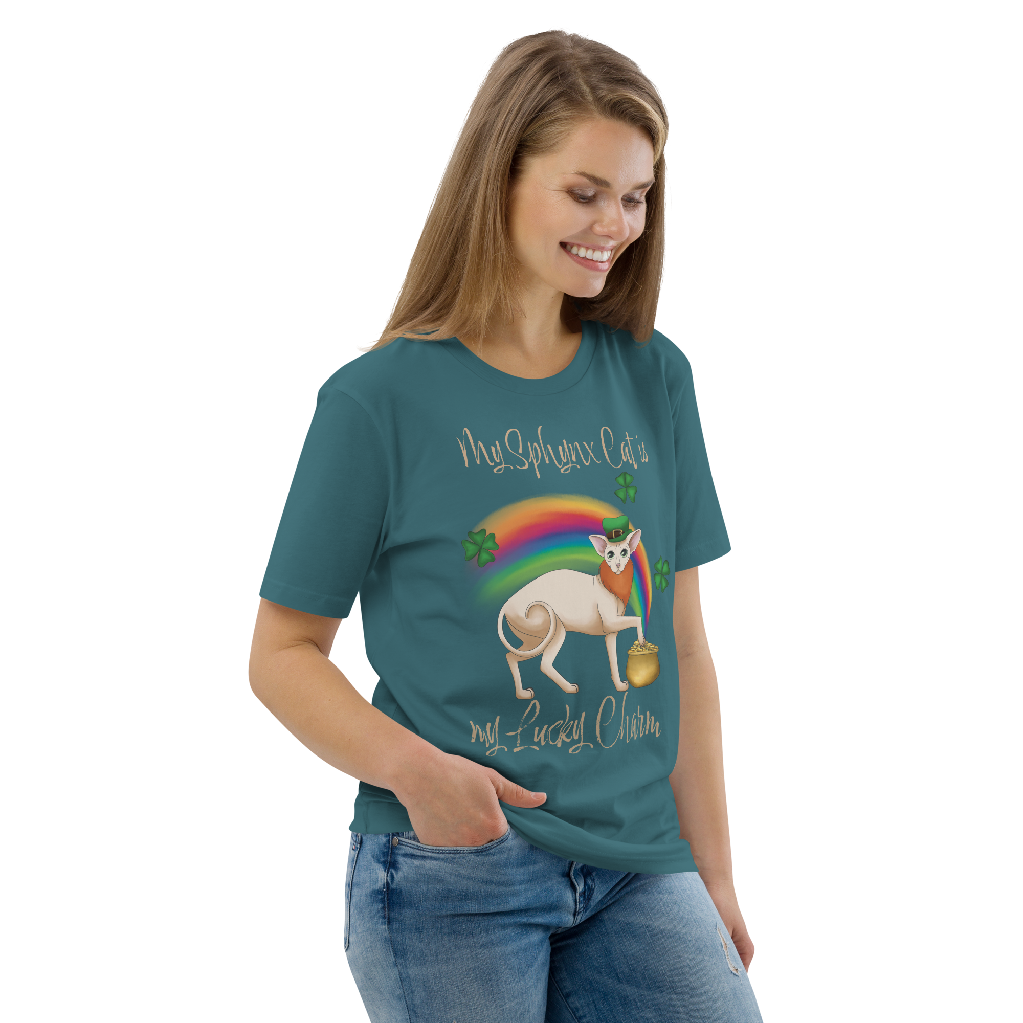 "MY SPHYNX CAT IS MY LUCKY CHARM" - UNISEX TEE